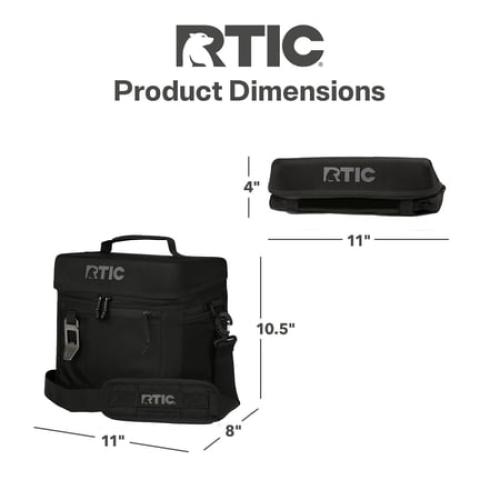 RTIC 15 Can Everyday Soft Cooler, 16 qt Collapsible with Bottle Opener, Black