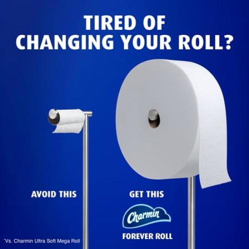 Charmin Toilet Paper Ultra Soft, Forever Roll Refill Rolls, 2-ply Bath Tissue, 3 Count