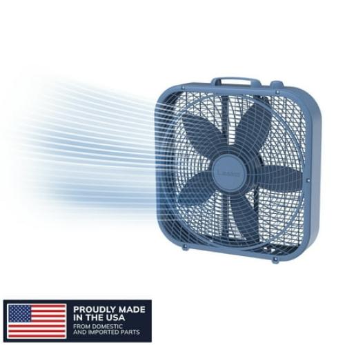 Lasko Cool Colors 20 3-Speed Energy Efficient Box Fan, Laguna Blue, B20312