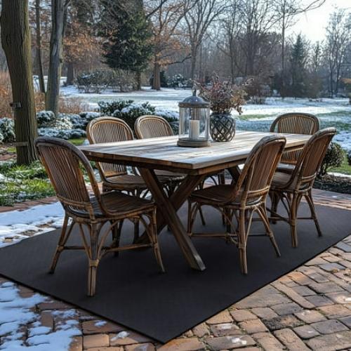 Mohawk Home Solid All Purpose 1/2 Non Skid Heavy Duty Rubber Floor Mat Pebble, Black, 24in x 36in