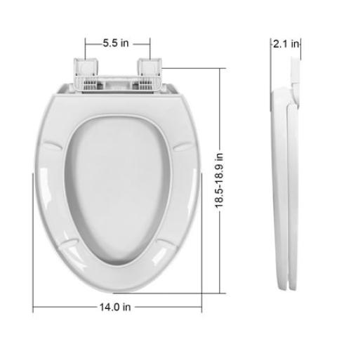 Mainstays Plastic Elongated Slow-Close Toilet Seat in White