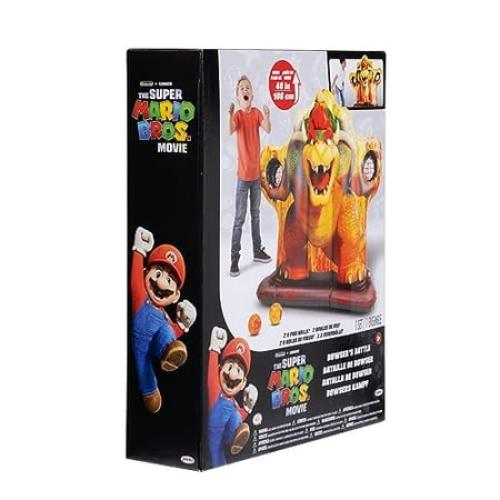 THE SUPER MARIO BROS. MOVIE Bowser Inflatable Sports Game for Kids, Indoor Games or Outdoor Games for Kids and Adults, Approximate Inflated Size 51 Inches L x 18 Inches W x 46 Inches H