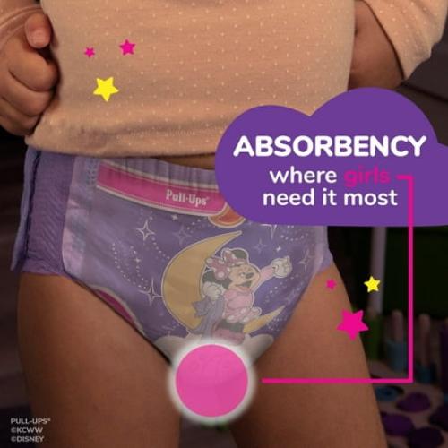 Pull-Ups Girls' Night-Time Training Pants, 2T-3T (16-34 lbs), 68 Ct (Select for More Options)