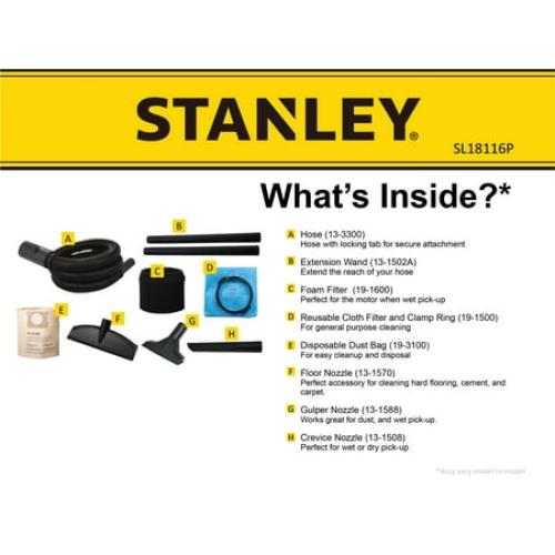 STANLEY 6 Gallon 4 Peak HP Poly Wet Dry Vacuum SL18116P