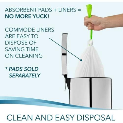 Set of 96 TidyCare Bedside Commode Liners, Portable Toilet Liners, Value Pack, 96 Count