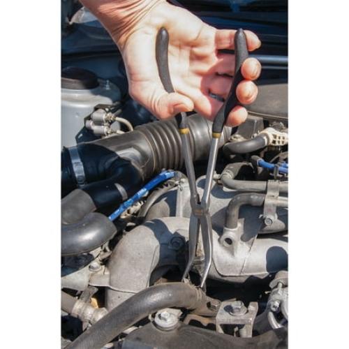 Performance Tool W1045 11-Inch Long Reach 45-Degree Bent Long Nose Pliers, Black