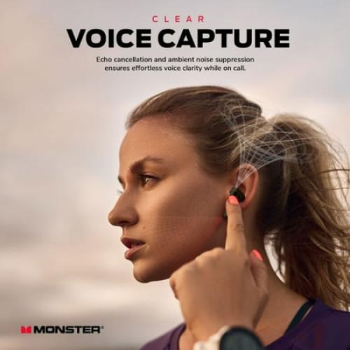 WHITE Monster DNA Go Wireless Earbuds, Bluetooth with aptX Audio, IPX5, Water Resistant, 15-Min Charge, Long Battery with Charging Case