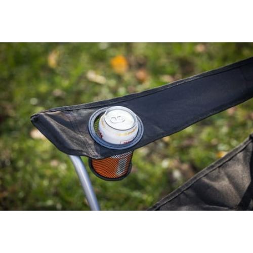 Ozark Trail Basic Quad Folding Camp Chair with Cup Holder, Black