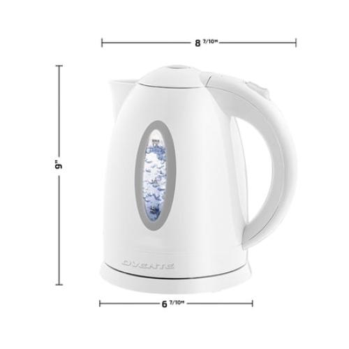 Ovente 1.7 Liter BPA Free Cordless Electric Kettle, White (KP72W)