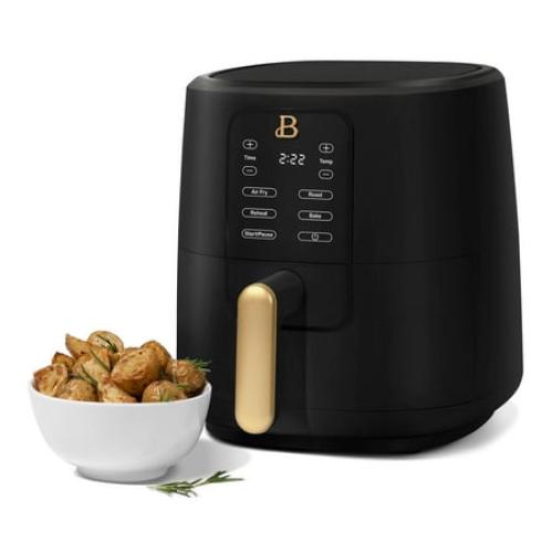 Beautiful 3 Qt Air Fryer with TurboCrisp Technology, EverGood Ceramic Nonstick Coating, Black Sesame by Drew Barrymore NEEDS CLEANING