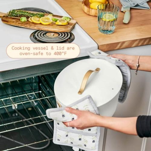 Beautiful 10 in 1, 6 Qt Electric Multi-Cooker, White Icing by Drew Barrymore