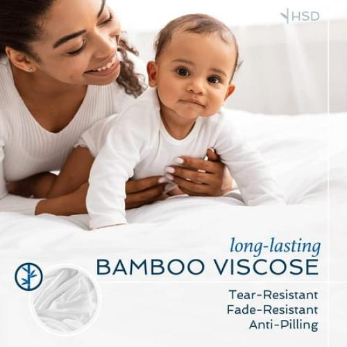 Hotel Sheets Direct 100% Bamboo 3 Piece Bed Sheet Set, Twin XL, White