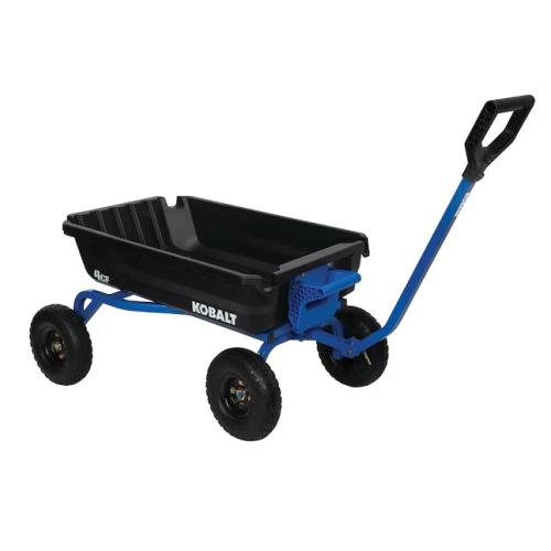 Color Black and Blue Kobalt 4.0-cu ft Poly Yard Cart