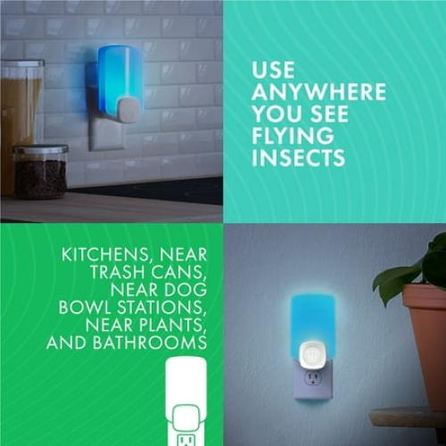 STEM Light Trap, Attracts and Traps Flying Insects, Emits Soft Blue Light, [Includes Starter Kit with 1 Light Trap and 3 Cartridges]