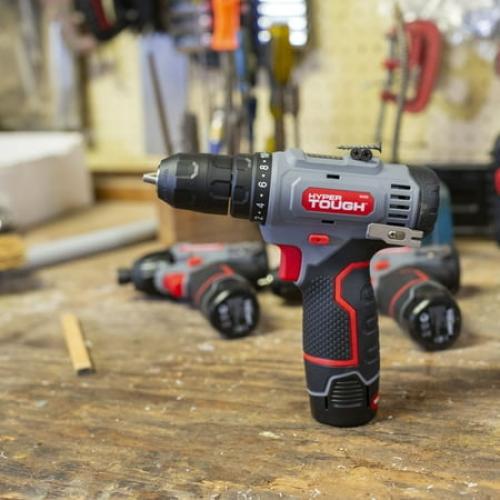 Hyper Tough 12V Max Cordless 3/8-inch Drill Driver 50-Piece Project Kit with 1.5Ah Lithium-Ion Battery, Charger, and Storage Bag