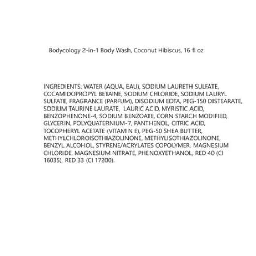 Bodycology 2-in-1 Body Wash Bubble Bath, Coconut Hibiscus, 16 fl oz