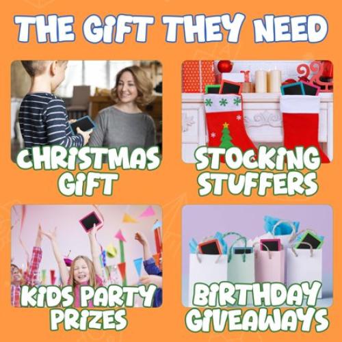 Mini Chalkboard For Kids - (Pack of 24) Goodie Bags Stuffers For Kids Mini kids chalkboard Each with 2 Chalk Sticks, and 1 Eraser for Boys and Girls Birthday Party Favors Birthday Goodie Bags