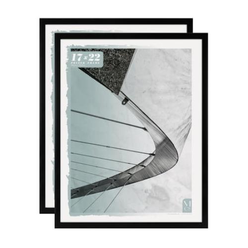 MCS Foundation 16x24 Poster Frame Traditional Brass, Vertical & Horizontal Wall Hanging Large Picture Frame for Photos, Posters & Art Prints (1-Pack)