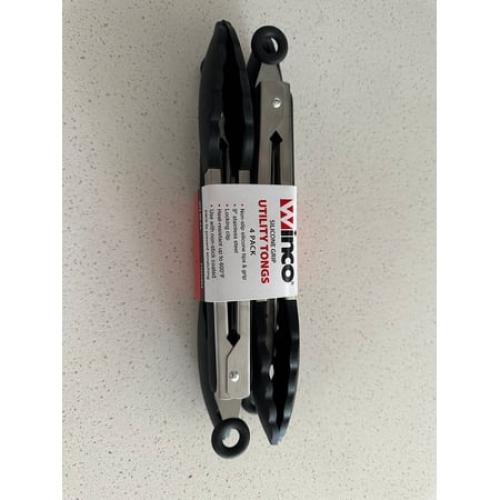 Winco 9 Non-Slip Locking Tongs, Stainless Steel, 4 Count (UTS9K)