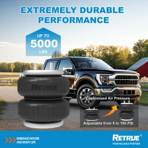 RETRUE Rear Air Bags Suspension Kit for 2015-2025 Ford F150 Truck Towing, 5000 Lbs of Load Leveling Capacity, Replacement for Firestone 2582 Ride Rite Airbags for Trucks Rear Suspension