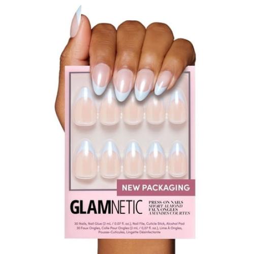 Glamnetic Press-On Nails – Blueberry Icing | Glazed French Tip Nails, Salon Quality, 30 Count