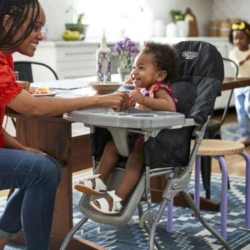 Cosco Kids Simple Fold High Chair, Noir Dot