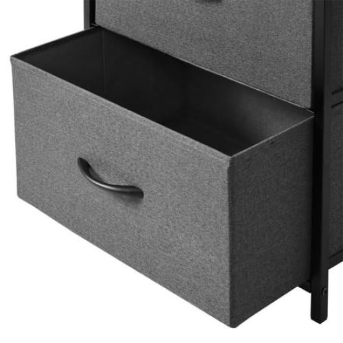 Mainstays 2 Drawer Fabric Storage Nightstand, Grey
