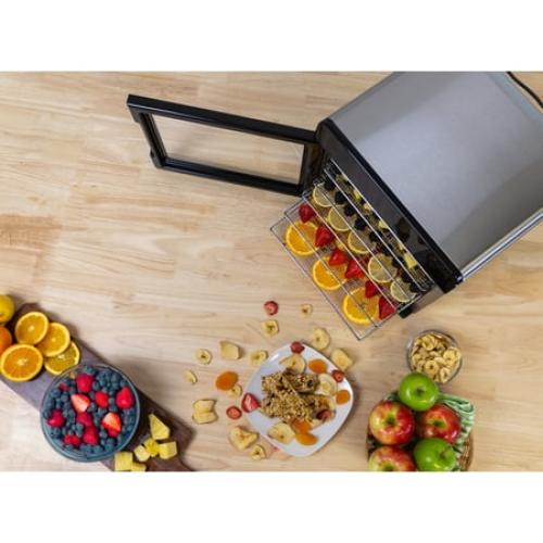 NESCO 8-Tray Stainless Steel Food Dehydrator, 650W Professional Food Dehumidifier with Glass Window for Beef Jerky, Herbs, and Dog Treats