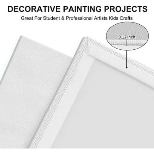 Artkey Canvas Panels 8x10 inch 12-Pack, Acid-Free 100% Cotton for Painting for Adult