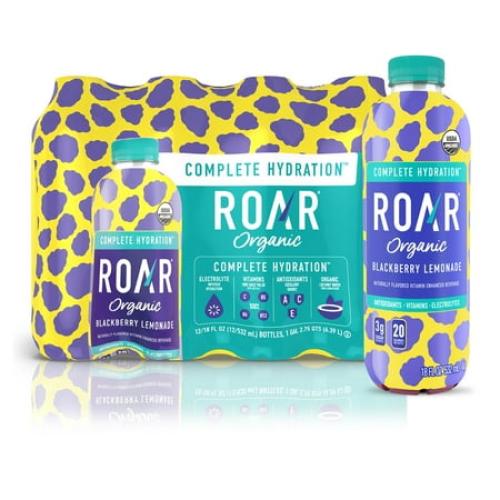 Roar Complete Hydration Organic - Blackberry Lemonade - 12 x 18 oz