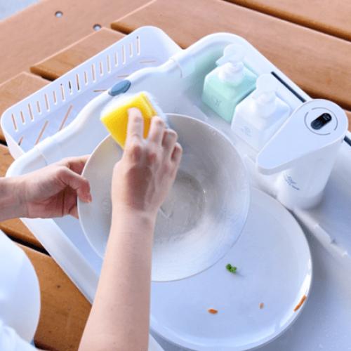 Mighty Sink Portable Sink: Patented Wash Station with Electronic Faucet | 2 Gallons | Easy Setup | Indoor & Outdoor Use | Ideal for Dishwashing, Camping Hygiene, Gardening, Pottery & More