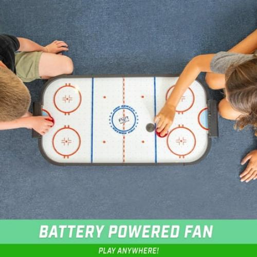 GoSports 30 Inch Table Top Air Hockey Game for Kids - Portable, Battery Operated Game Table - Black