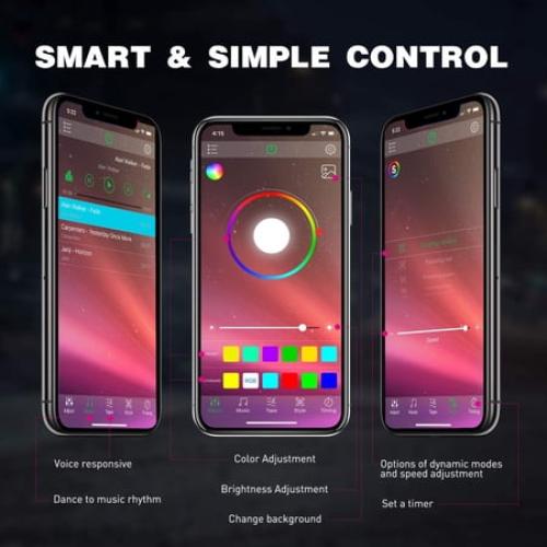 Nilight RGB Led Rock Lights Kit, 4 pods Underglow Multicolor Neon Light Pod with Bluetooth App Control Flashing Music Mode Wheel Well Light for Truck ATV UTV RZR SUV