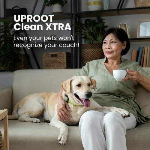 Uproot Clean Xtra - Reusable Pet Hair Removal Broom with Innovative Metal Edge Design - Telescopic Handle Pet Hair Broom - Durable Carpet Rake for Pet Hair Removal - Easy Pet Hair Remover for Carpet