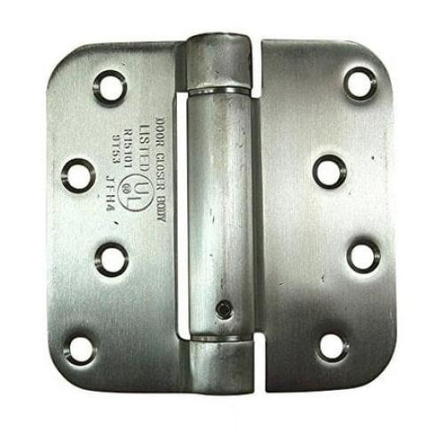 4 x 4 Spring Hinges with 5/8 radius corner Stainless Steel - Sold in Pairs
