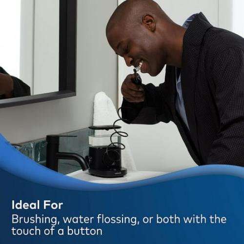 Waterpik SF-04 Sonic-Fusion 2.0 Professional Flossing Toothbrush, Electric Toothbrush and Water Flosser Combo In One Black
