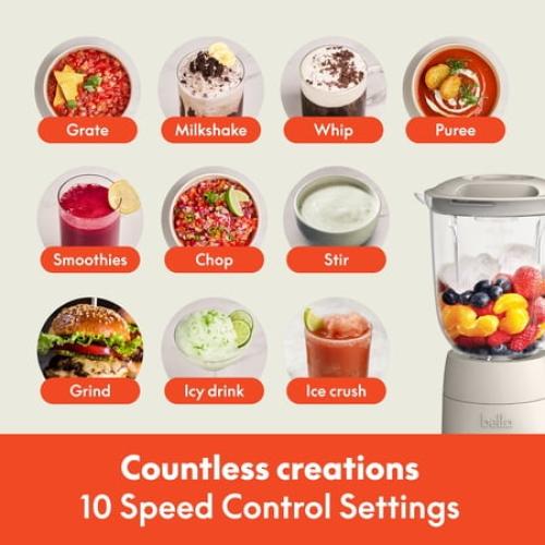 bella Flip & Store Blender, Fits-anywhere™ kitchenware, Oatmilk❗MAY HAVE MISSING PIECES/NEEDS CLEANING❗