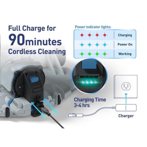 Kokido XTROJET 620 Robotic Pool Vacuum Cleaner for Heavy Debris - Cordless