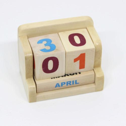 IVEI Minimal Perpetual Desk Calendar, Calendar for Home, School, Office - Natural