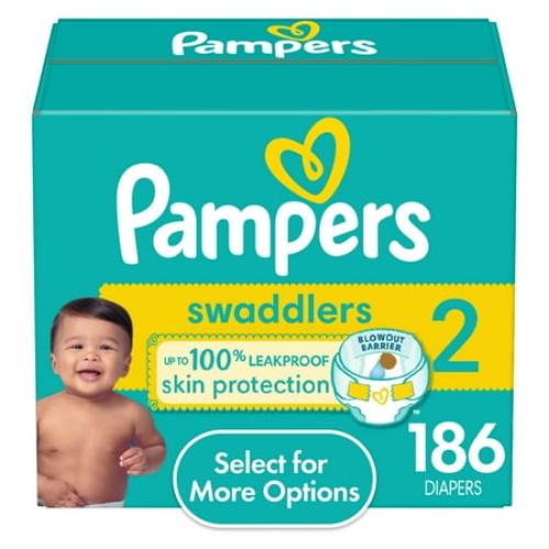 Pampers Swaddlers Diapers, Size 2, 186 Count