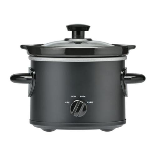 Mainstays 2 QT Slow Cooker, Matte Black Finish, Removeable Stoneware Pot, Model MS54100112165B