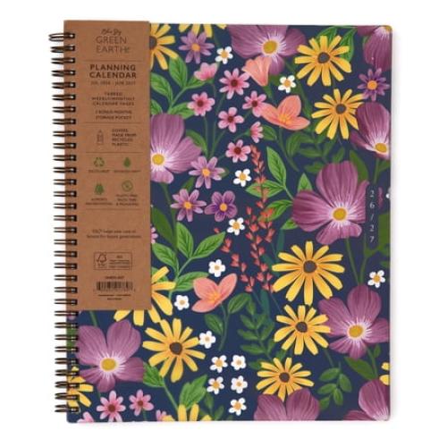 Blue Sky Sustainability 2026-2027 Weekly and Monthly Academic Year Planner Calendar, July 2026 - June 2027, 8.5 x 11, Flexible Cover From Recycled Plastic, Laminated Tabs, Storage Pocket, Gail