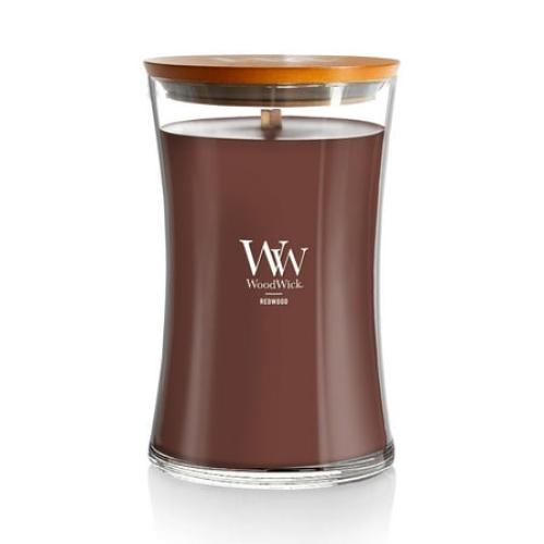 Woodwick Large Hourglass Candle, Redwood, 21.5 oz
