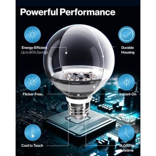 Sunco 4 Pack Vanity Globe Light Bulbs G25 LED for Bathroom Mirror, High Output 1000 LM, 100W Equivalent 11W, 3000K Warm White, Dimmable, E26 Base, Round Frosted Decorative Bulb.