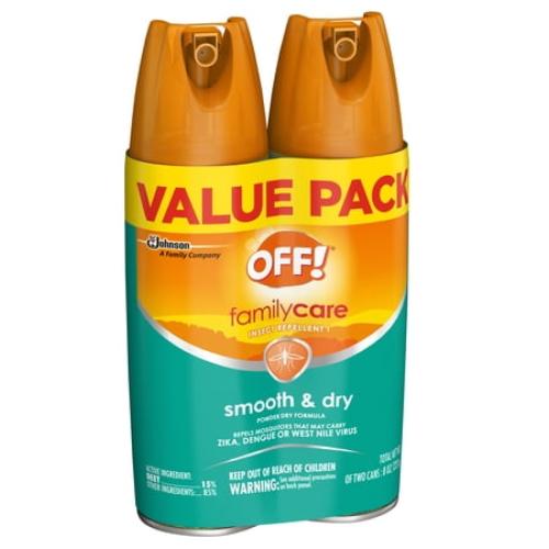 OFF! FamilyCare Mosquito Repellent I, Smooth & Dry, 4 oz, 2 ct