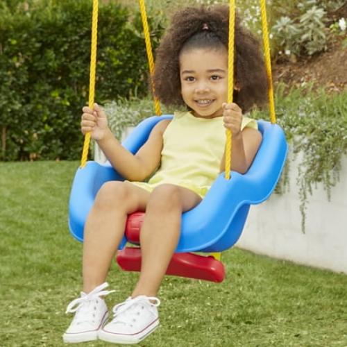 Little Tikes 2-in-1 Snug and Secure Swing, High Back Swing, Blue