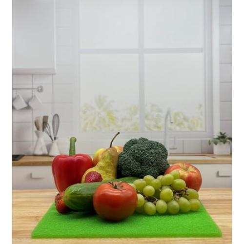 Set of 4 Size 12x15 Color Green Bluapple FreshMats - Refrigerator Bin Liners, Fridge Drawer Mats - Keeps Produce Fresh Longer, Prevents Bruising, Promotes Air Circulation - BPA-Free Polyurethane Foam - (4-Piece Set, 12x15, Green)
