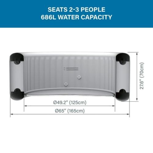 Avenli London 2-3 Person Inflatable Hot Tub Spa   Cover, Rapid Heating up to 104°F, 105 Water Jets, 181 gal Capacity