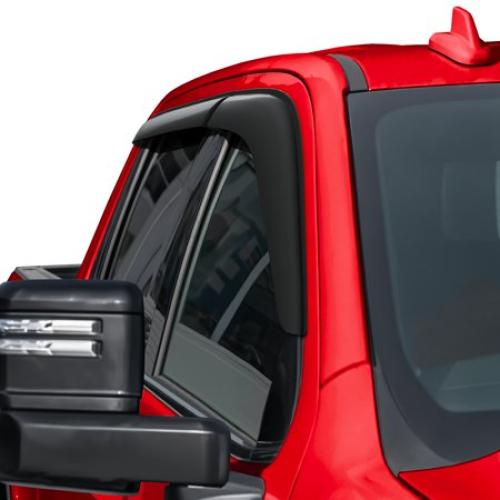 Voron Glass Tape-on Extra Durable Rain Guards for Trucks Chevrolet (Chevy) Silverado/GMC Sierra 2500HD, 3500HD 2020-2026 Crew Cab, Window Deflectors, Vent Window Visors, 4 Pieces - 120086v2