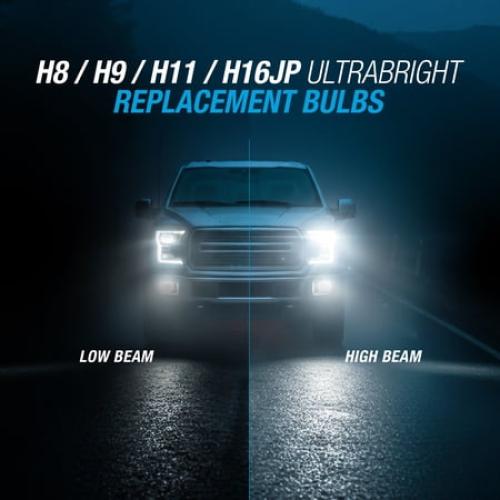 TYPE S - H8/H9/H11/H16JP UltraBright LED Fog Light - 1800LM Each, 6500K, 26W, Powersports, 2 Pack